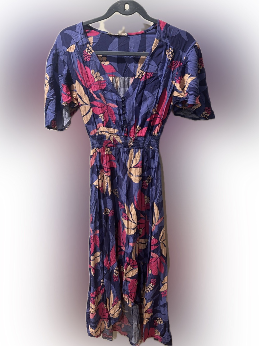 Abel the Label Anthropologie Floral High-Low Midi Dress Size S